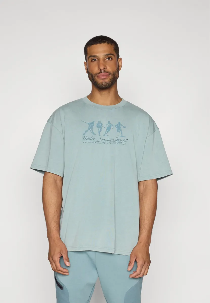 ATHLETES  - T-Shirt print - serpentine/jasper blue