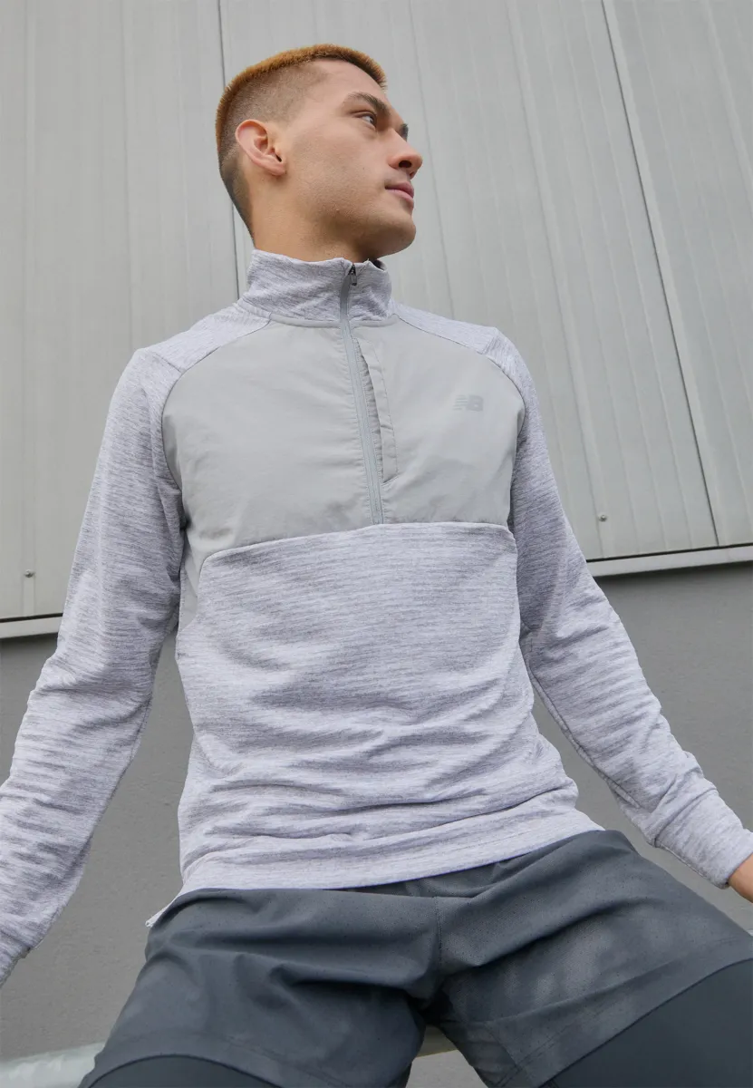 ATHLETICS GRID 1/2 ZIP - Langarmshirt - athletic grey