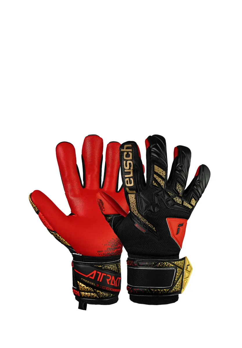 ATTRAKT FREEGEL - Torwarthandschuh - blck gold firy red
