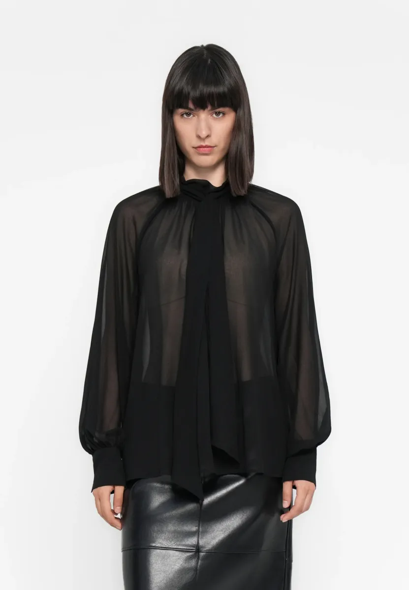 AUDRINE BOW  - Bluse - jet black