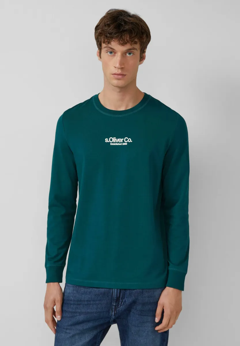 AUS MIT LOGO - Langarmshirt - tannengrün