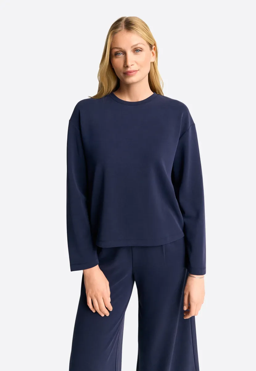 AUS SUPERSOFTEM - Langarmshirt - midnight blue