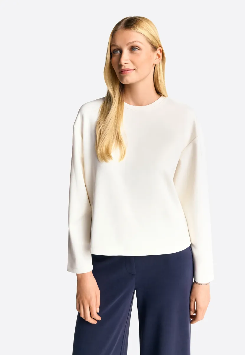 AUS SUPERSOFTEM - Langarmshirt - pearl white