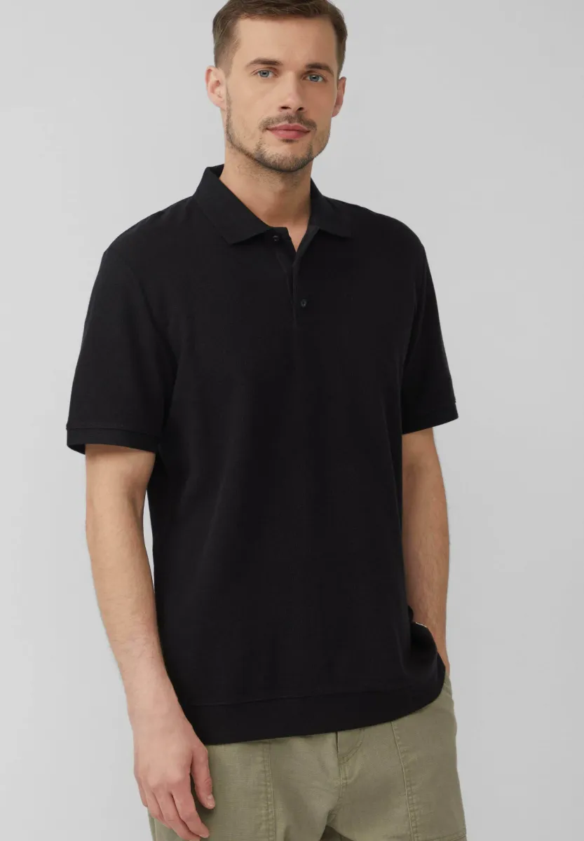 AUS WAFFEL - Poloshirt - schwarz