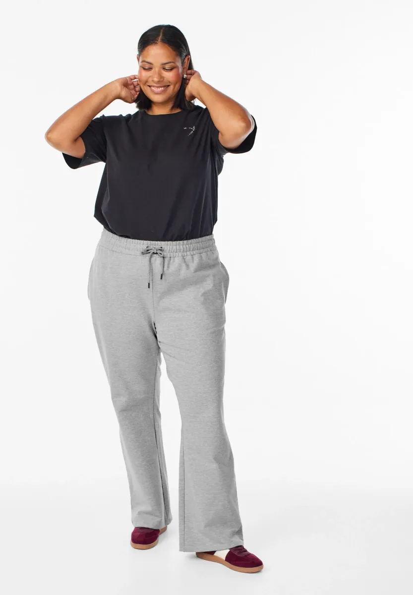 AUSGESTELLTE  HOHER TAILLE - Jogginghose - medium grey melange