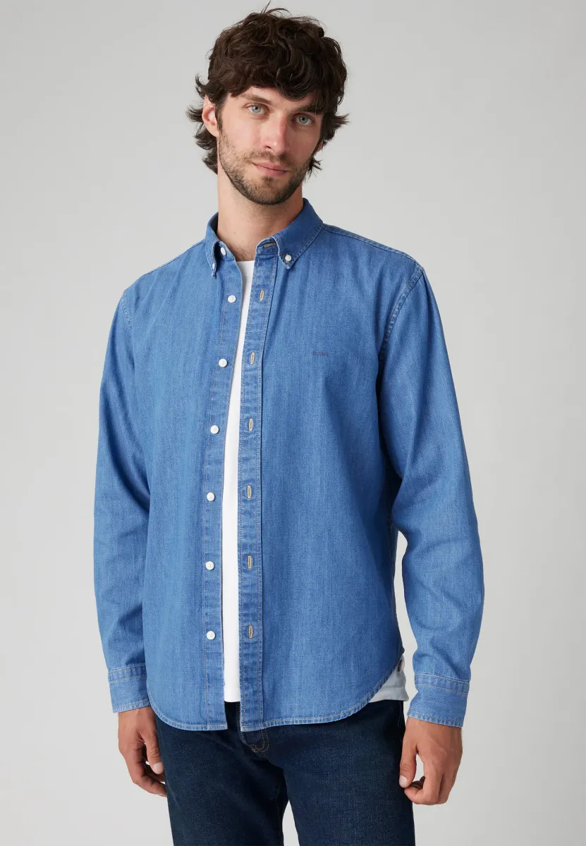 AUTHENTIC BUTTON DOWN - Hemd - woodrow mid wash