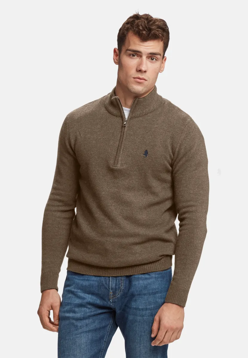AXEL - Strickpullover - brown melange