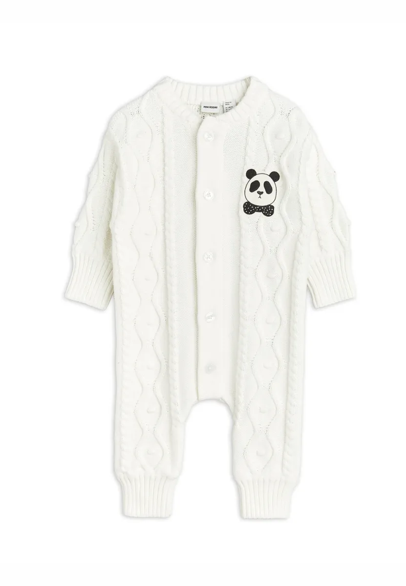BABY PANDA TEXTURE ONESIE UNISEX - Jumpsuit - offwhite