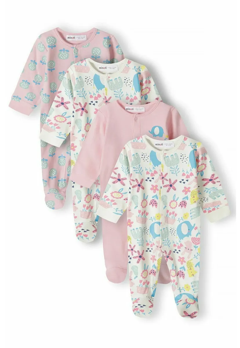 BABY SLEEPSUITS 4 PACK - Strampler - pink off white