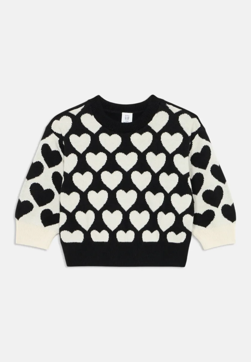 BABYGAP INTARSIA SWEATER - Strickpullover - black/white