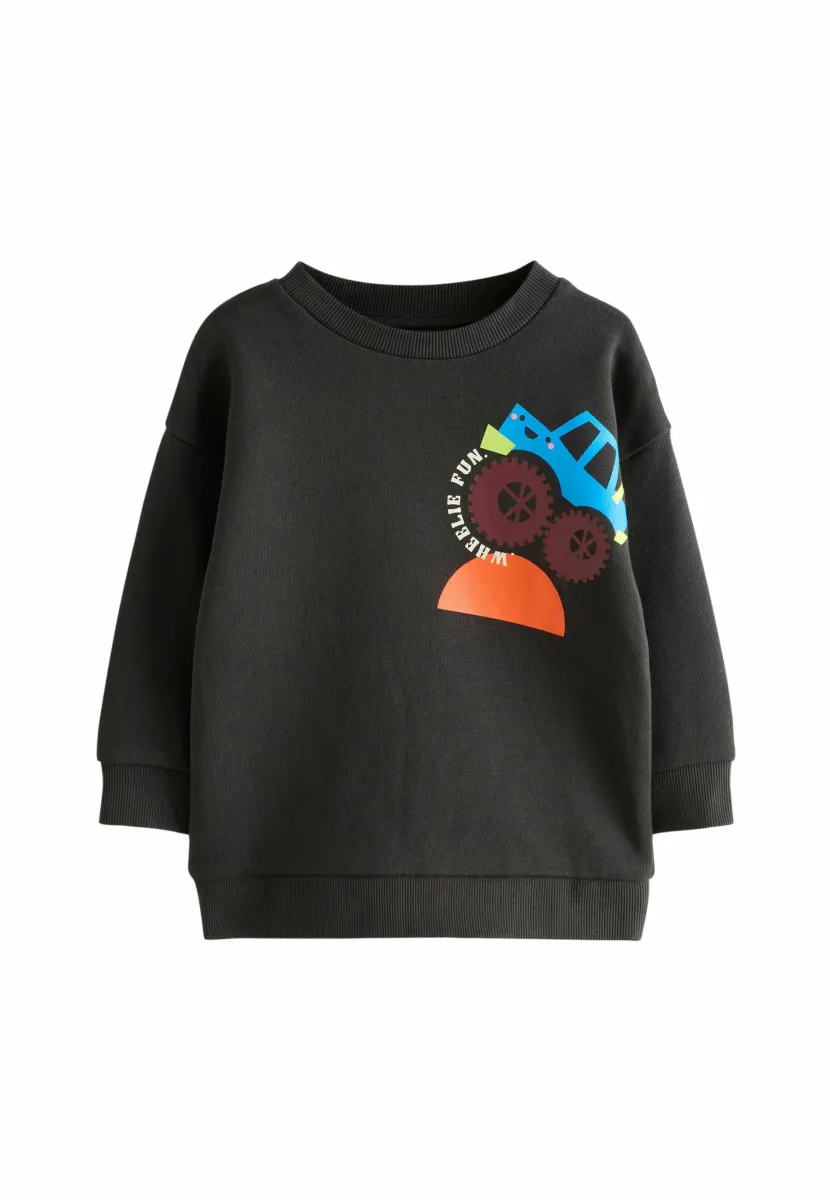 BACK PRINTED CREW NECK - Sweatshirt - charcoal grey bright