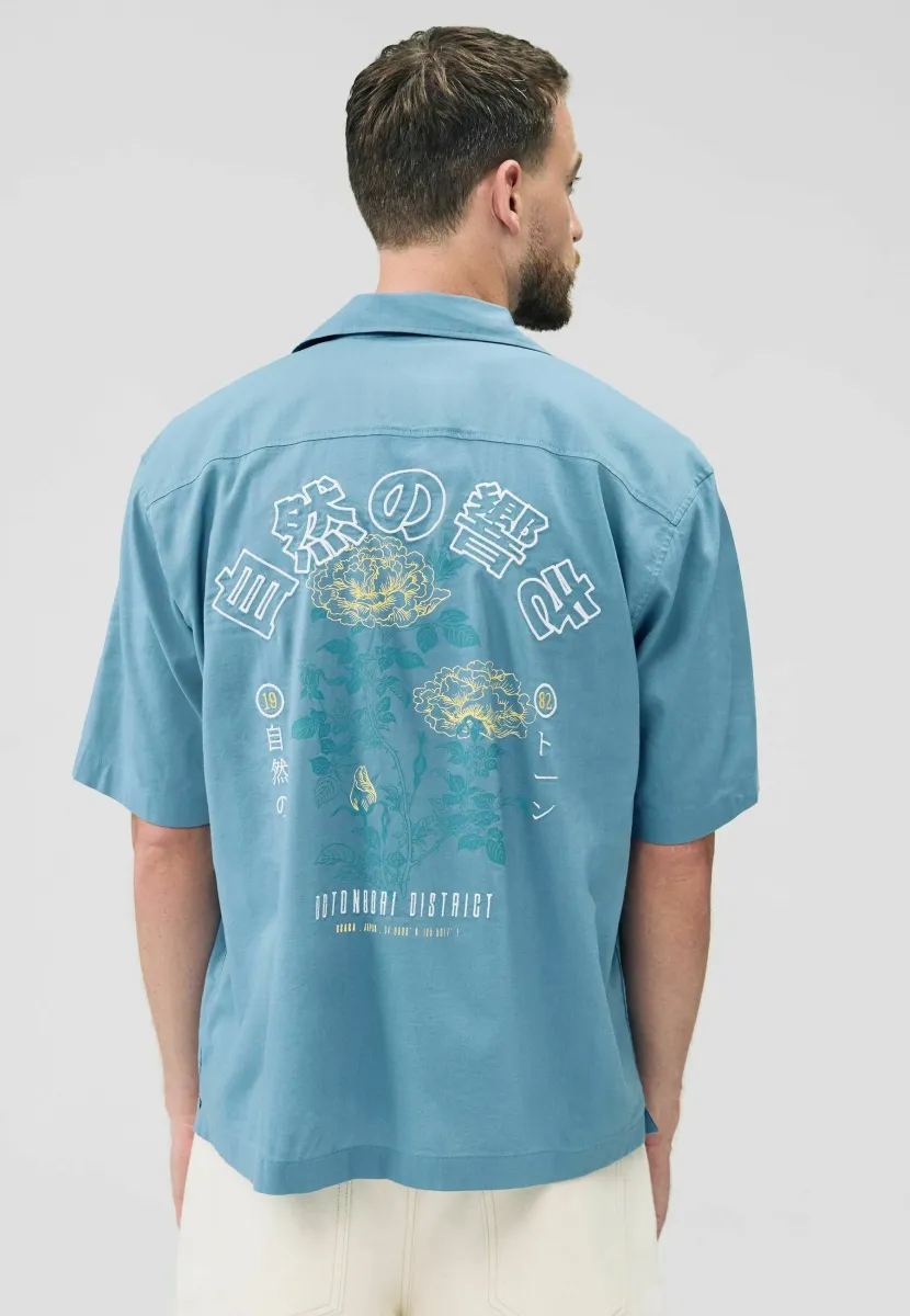 BACK PRINTED SHORT SLEEVE - Hemd - blue