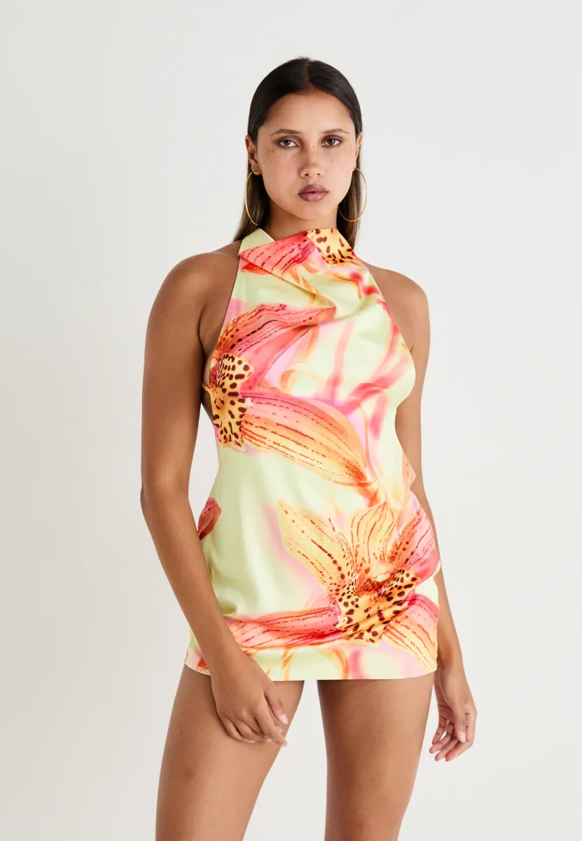 BACKLESS HIGH NECK DRESS - Cocktailkleid/festliches Kleid - multi-coloured