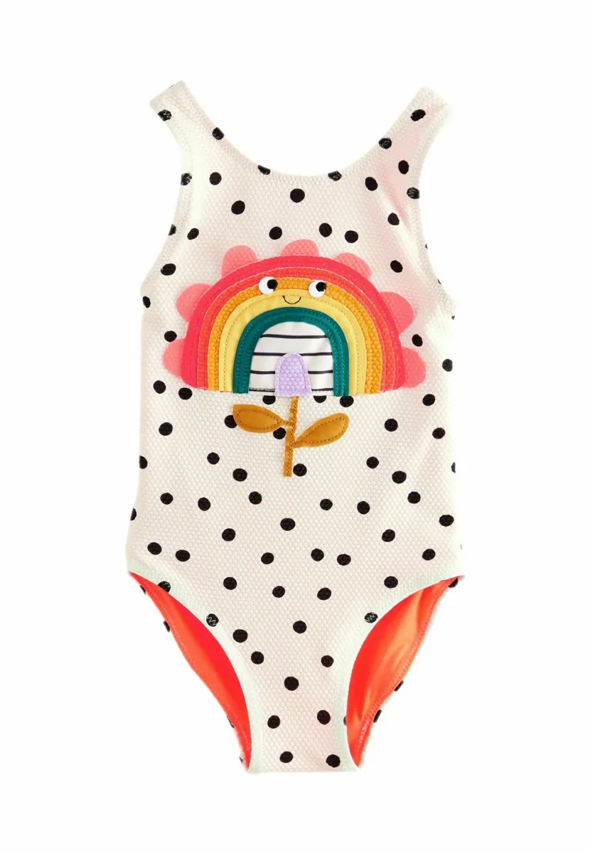 Badeanzug - ecru spot rainbow