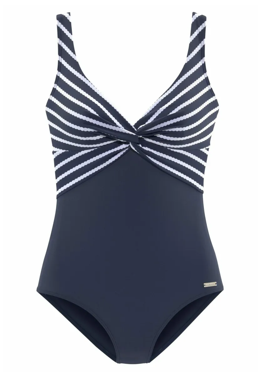 Badeanzug - marine weiß