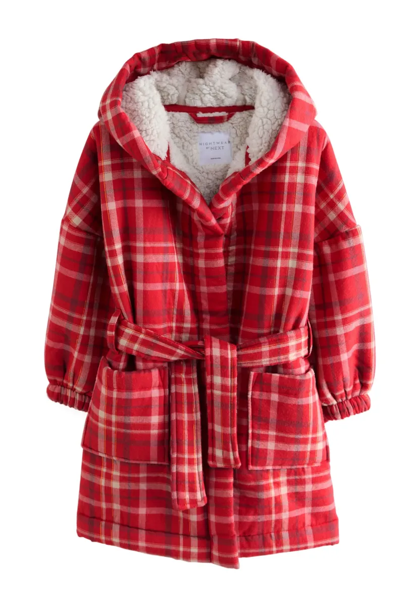 Bademantel - red check