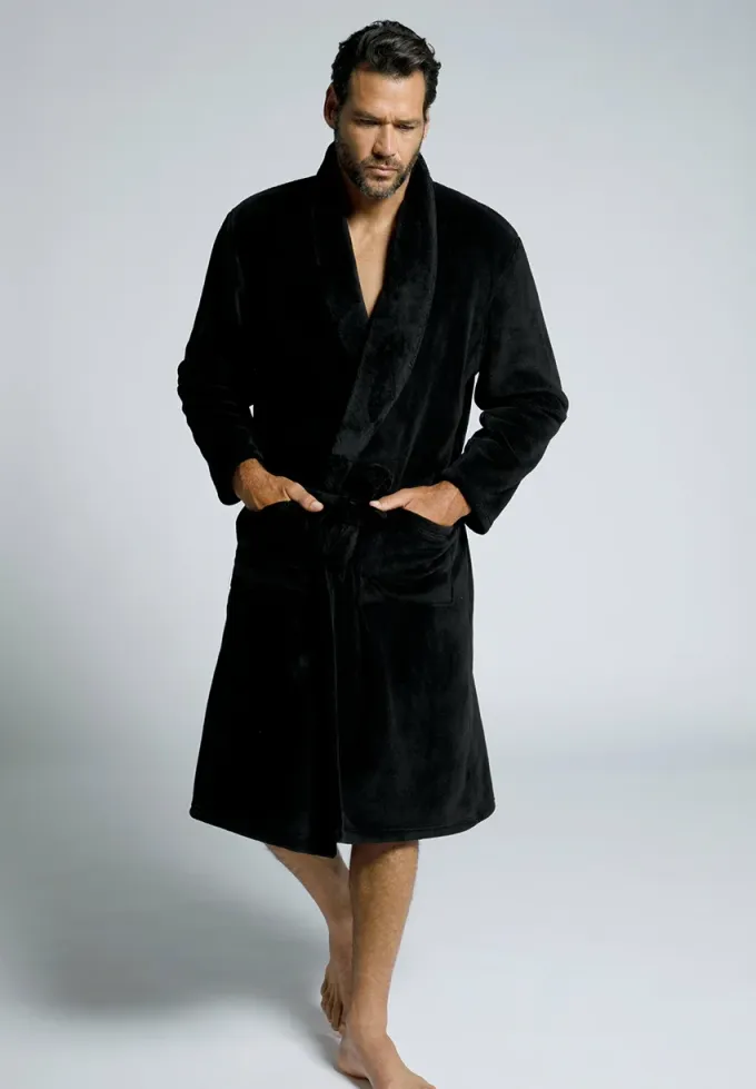 Bademantel - schwarz