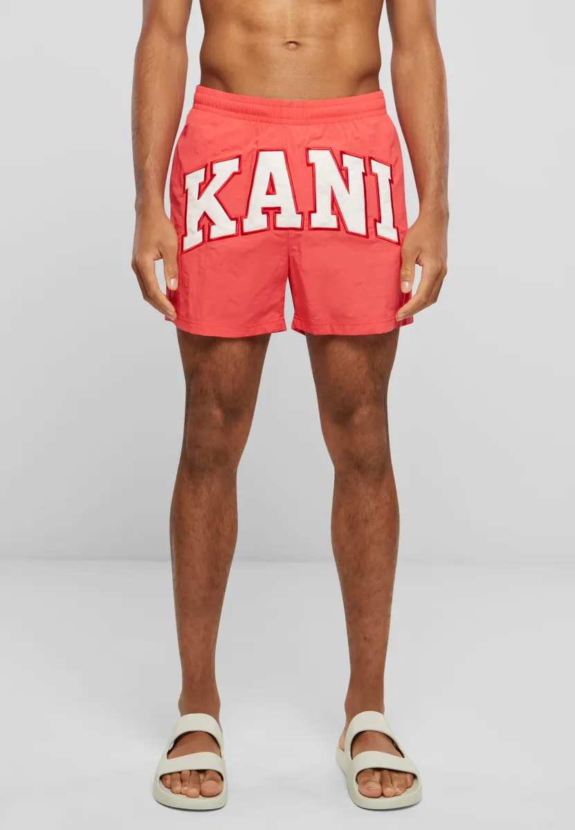 Badeshorts - red off white