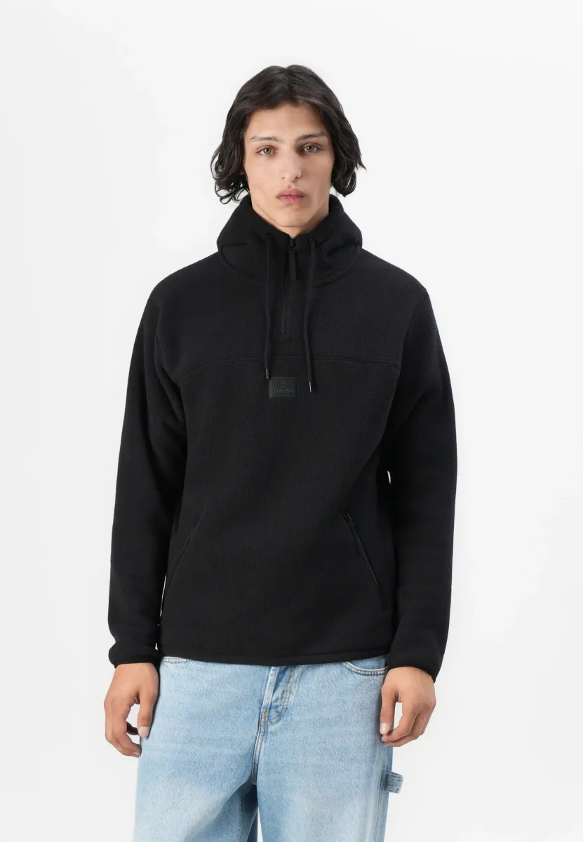 BADGE HOODIE  - Fleecepullover - black