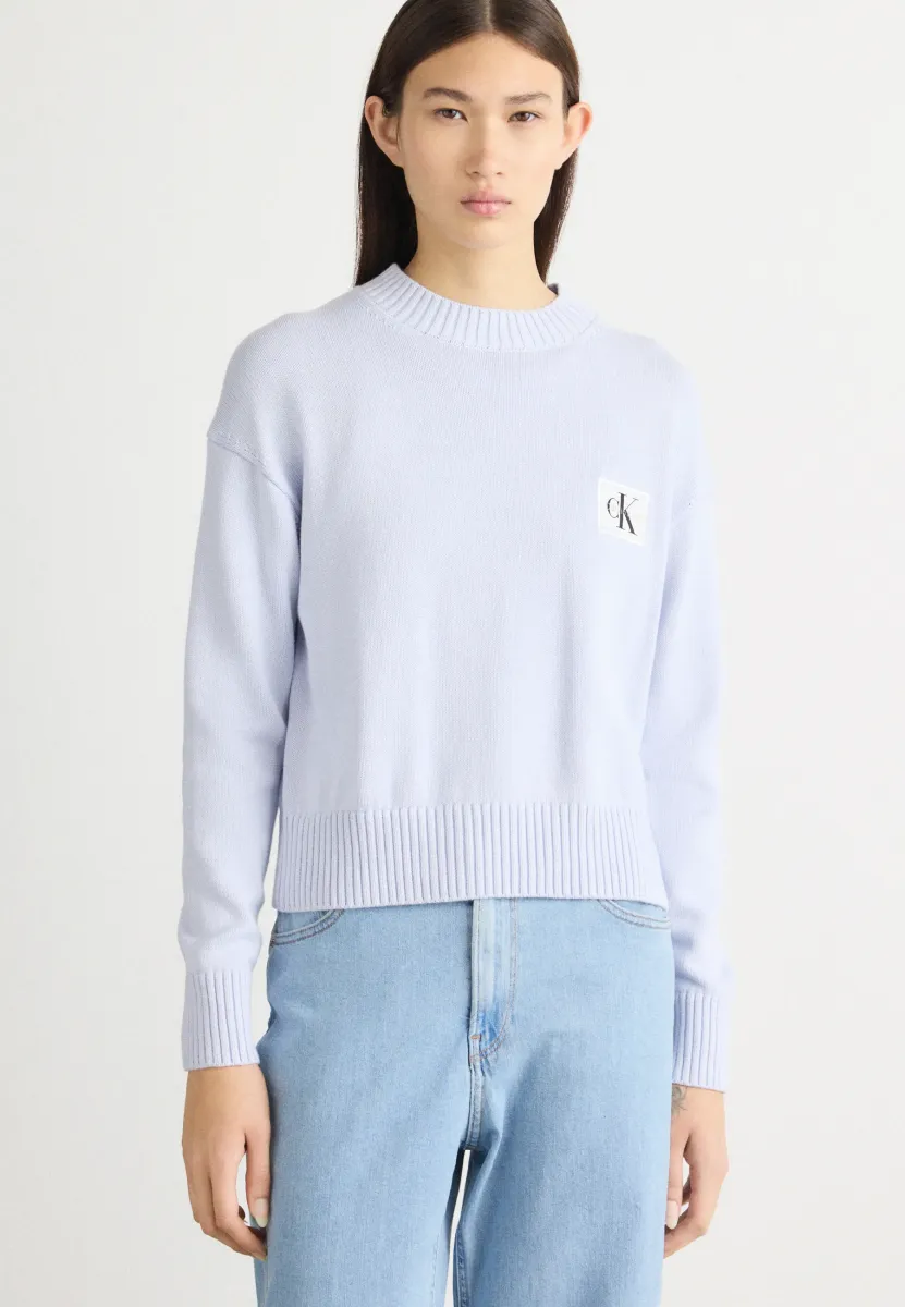 BADGE SWEATER - Strickpullover - light blue