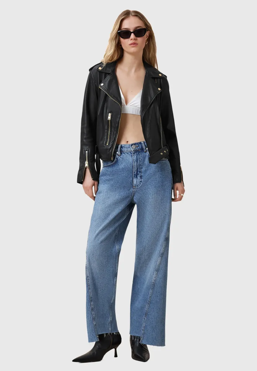 BALFERN BIKER - Lederjacke - black/gold