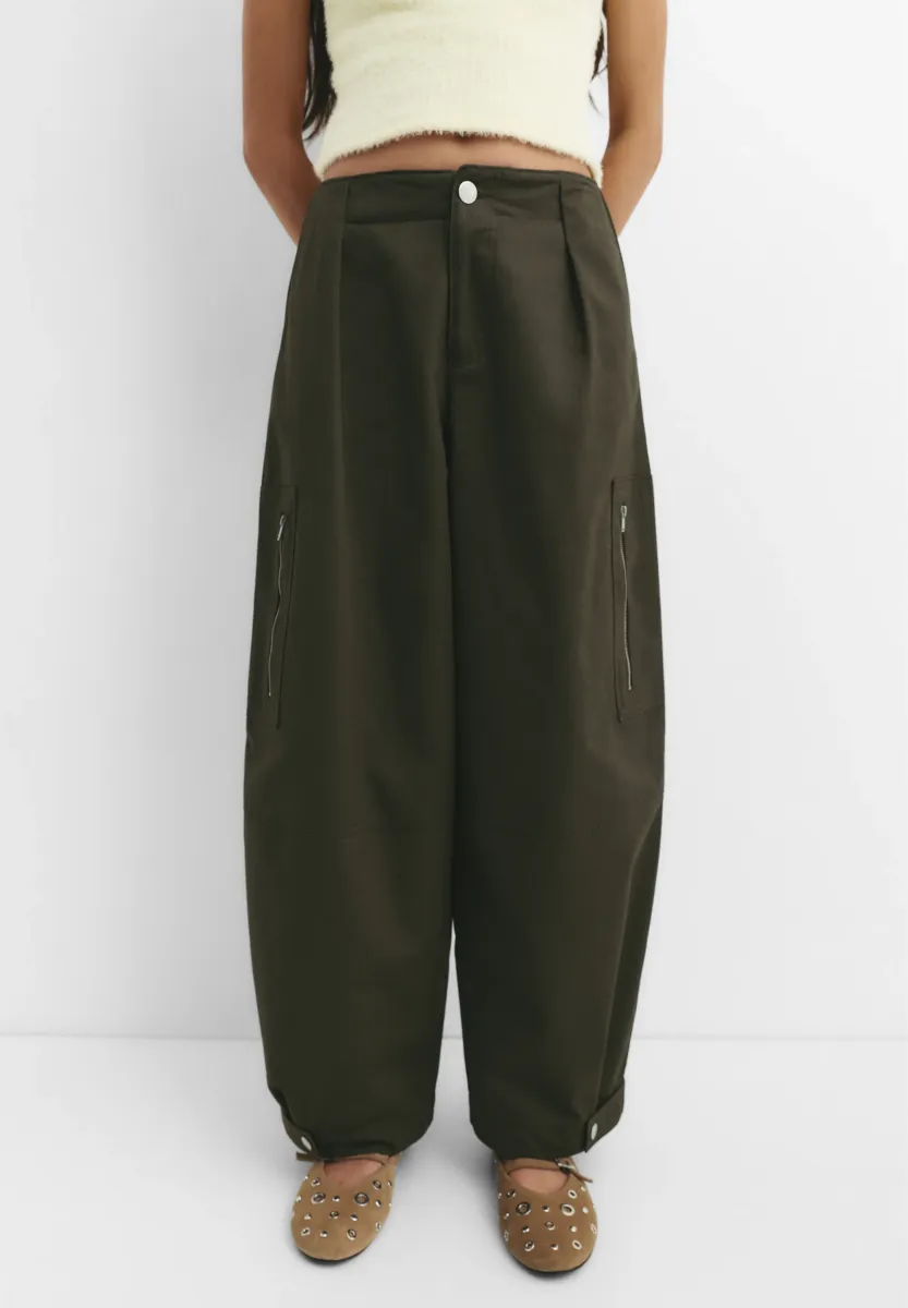 BALLOON FIT - Stoffhose - khaki