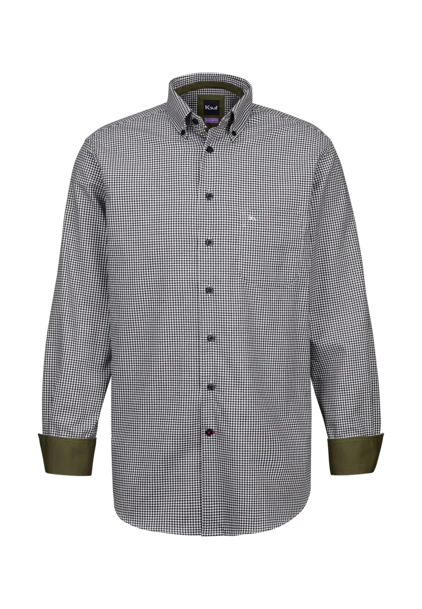 BARI BUTTON LANGARM REGULAR FIT - Hemd - olive