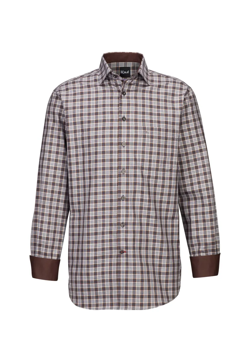 BARI KENT LANGARM REGULAR FIT - Hemd - brown