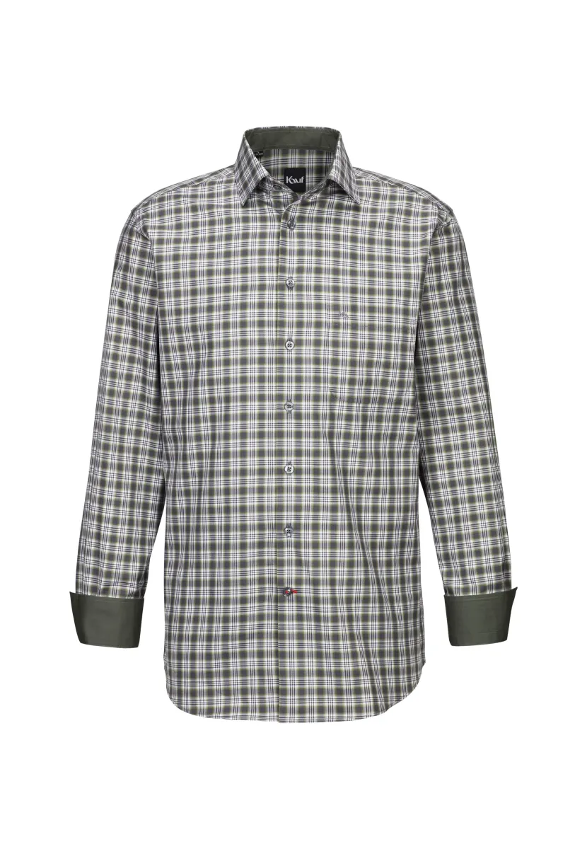 BARI KENT LANGARM REGULAR FIT - Hemd - olive