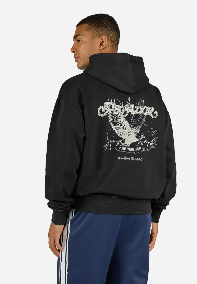 BARTER HOODIE - Kapuzenpullover - vintage black