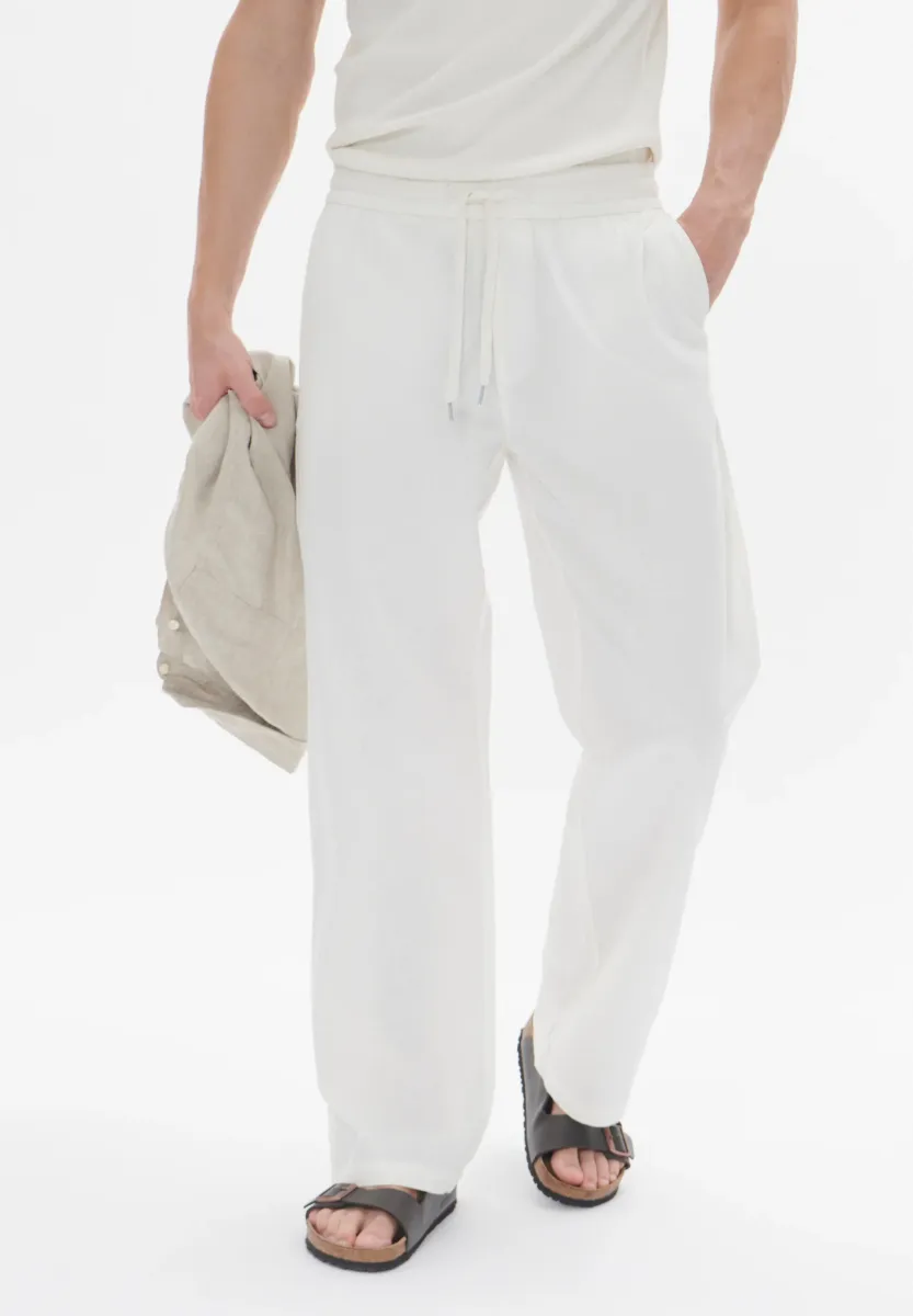 BARTON WIDE - Stoffhose - broken white