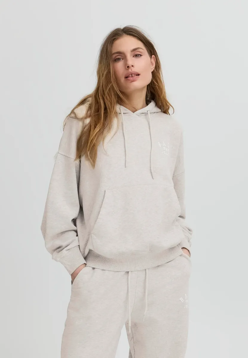 BASAVONA HOODIE - Kapuzenpullover - medium grey melange
