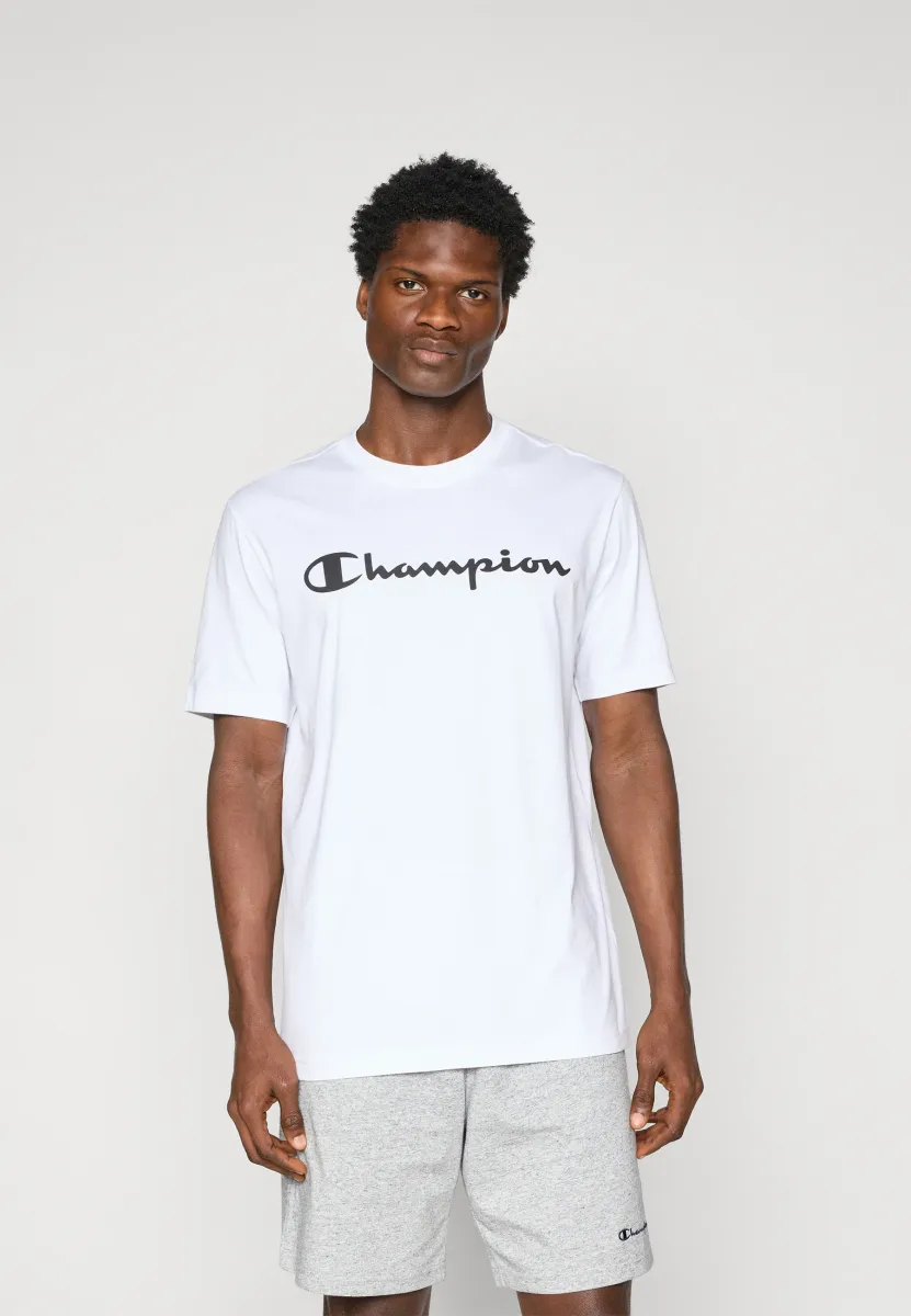 BASCIS CREWNECK LARGE LOGO - T-Shirt print - white