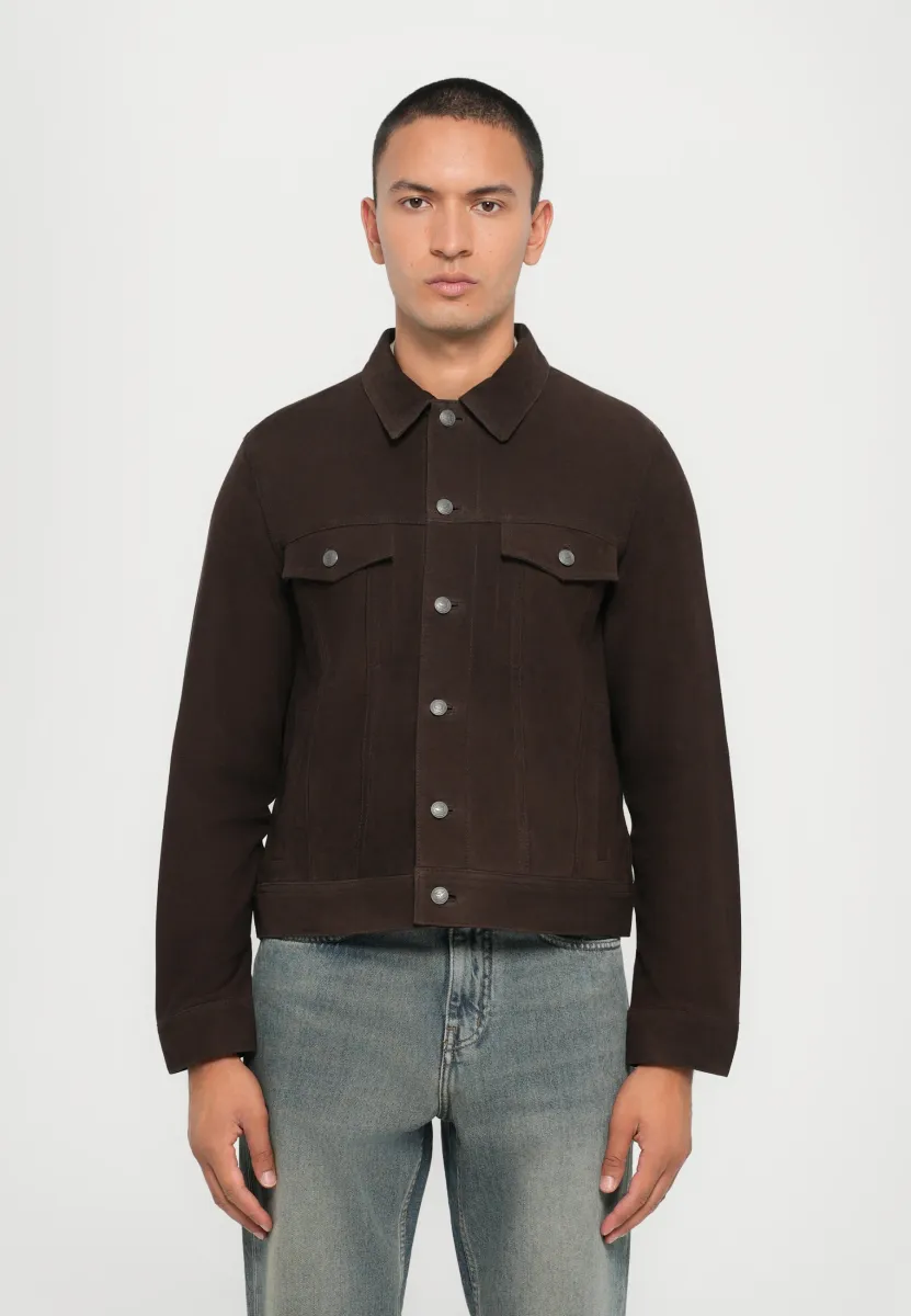 BASES - Lederjacke - dark chocolate