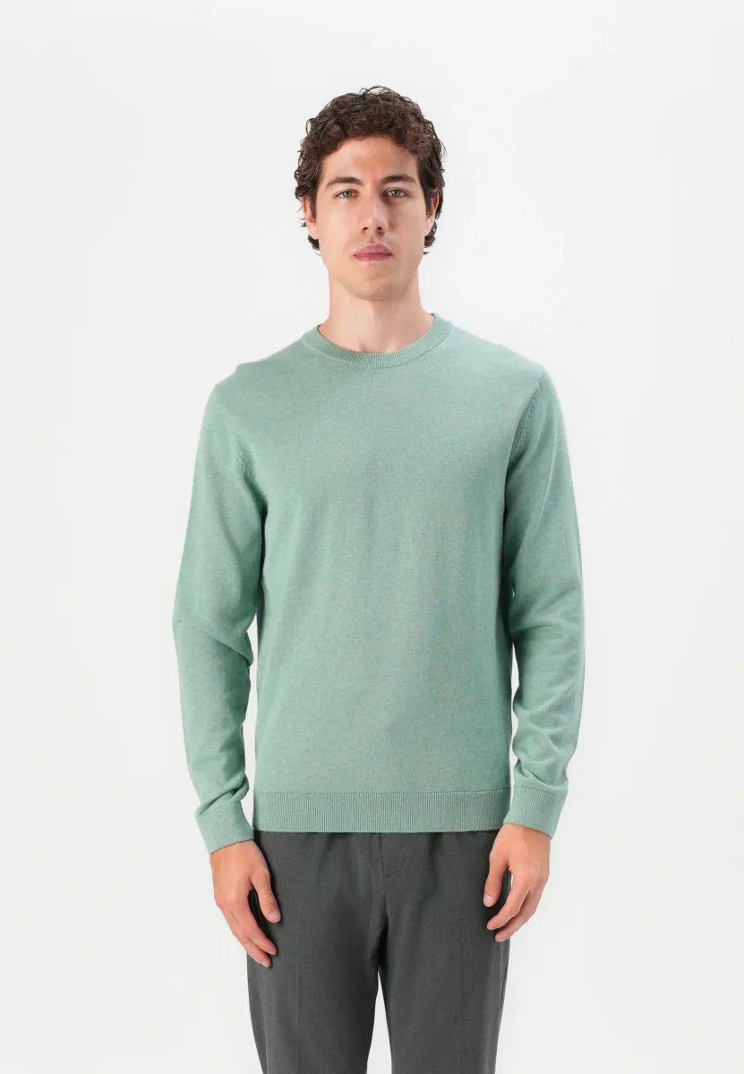 BASIC CREWNECK - Strickpullover - dust green