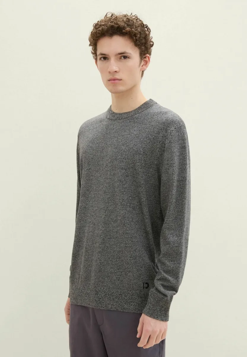 BASIC CREWNECK  - Strickpullover - grey tonal mouline
