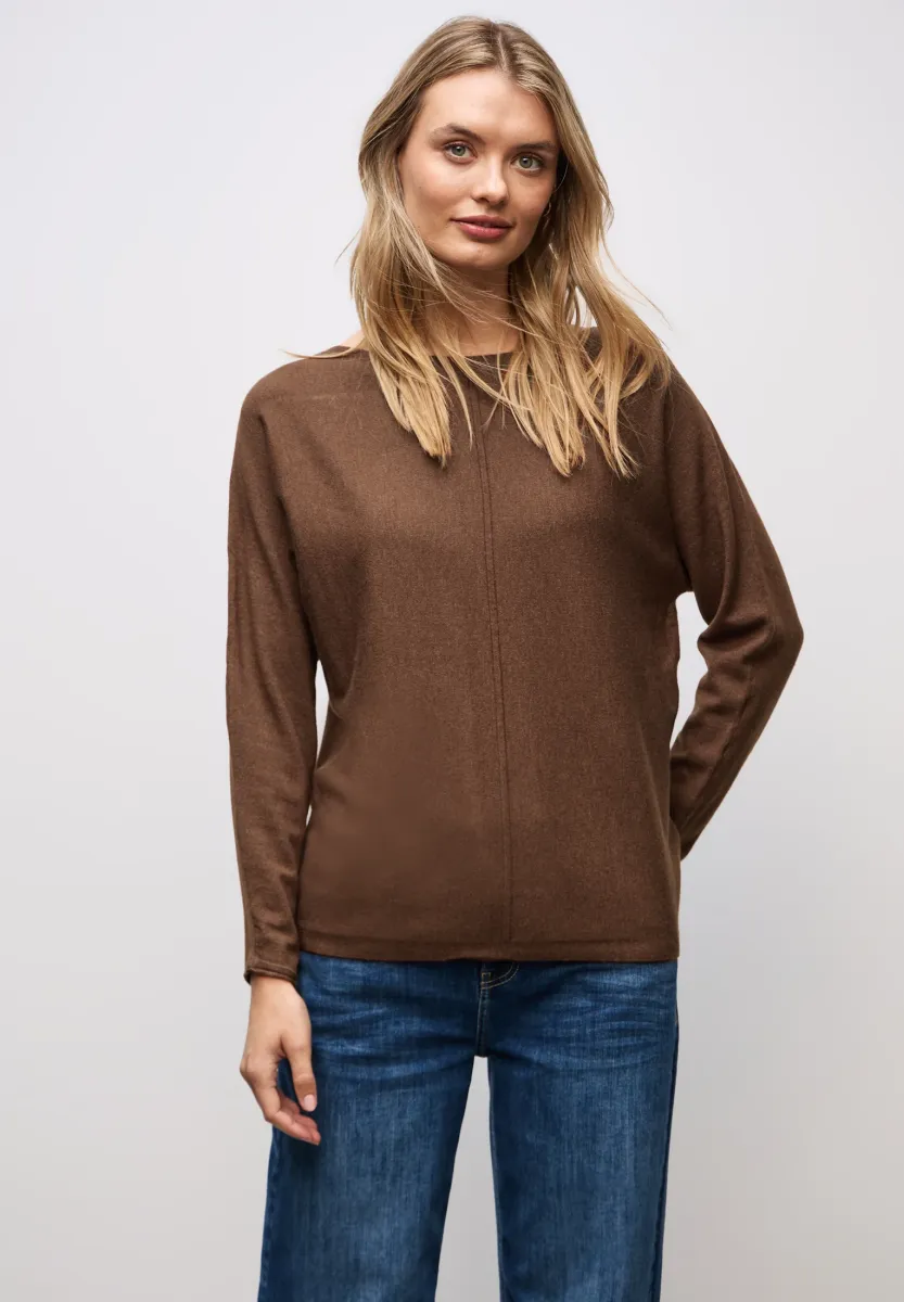 BASIC DOLMAN  - Strickpullover - braun