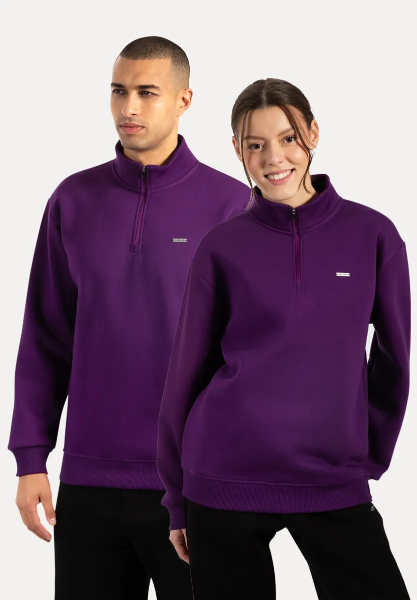 BASIC HALF ZIP HOODIE JAGO - Sweatjacke - lila
