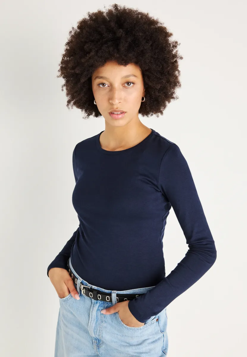 BASIC LONG SLEEVE - Langarmshirt - sky captain