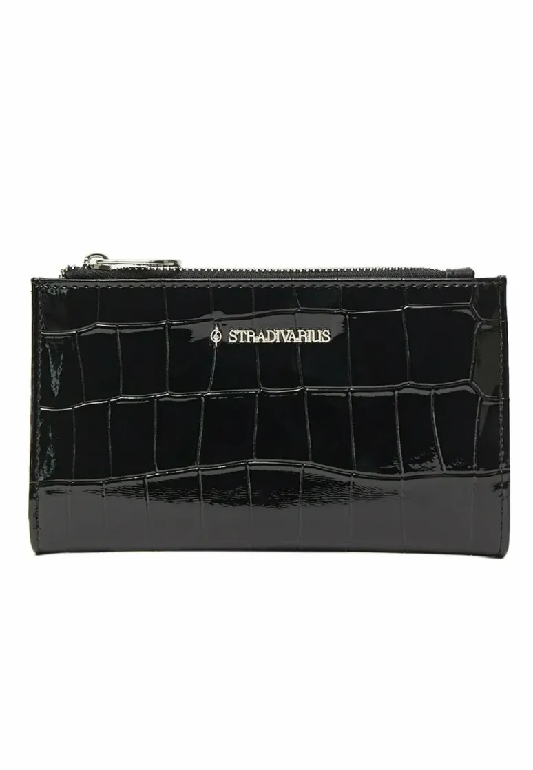 BASIC MIT KROKOPRÄGUNG  - Geldbörse - black