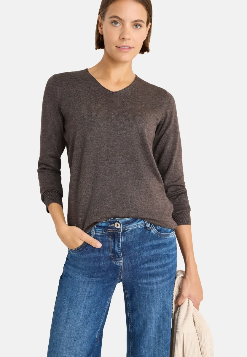 BASIC - Strickpullover - braun
