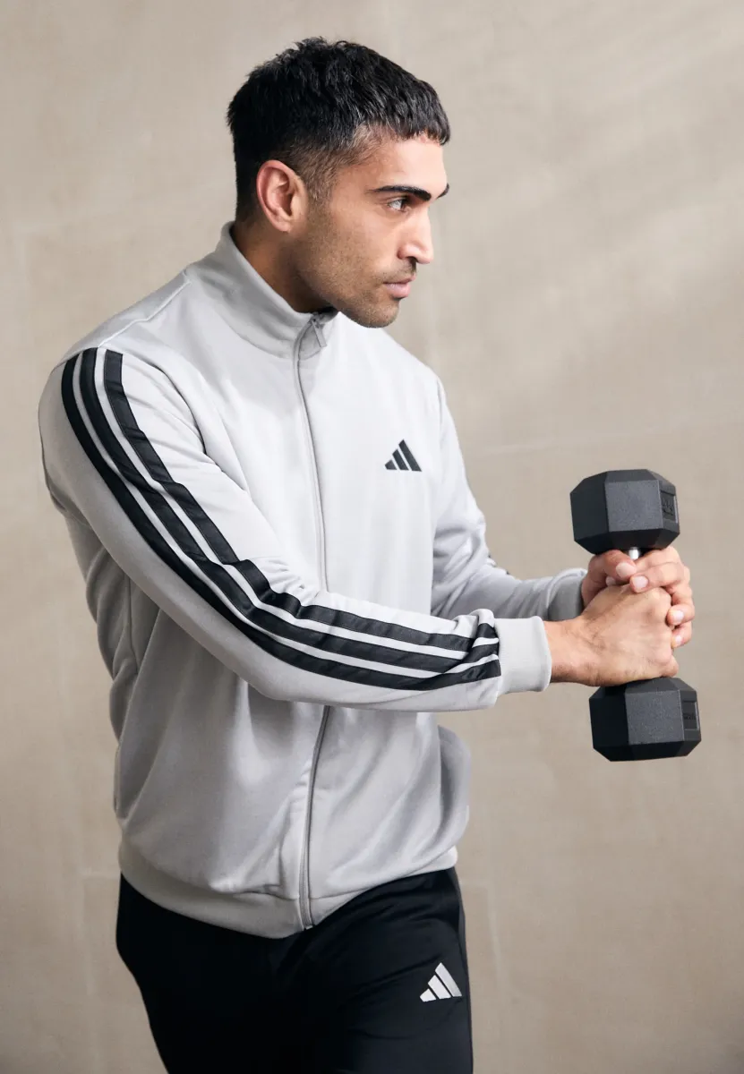 BASIC STRIPES  SET - Trainingsanzug - medium grey heather/solid grey