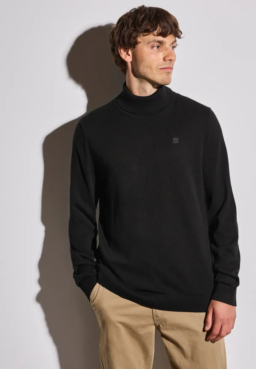 BASIC TURTLENECK - Strickpullover - schwarz
