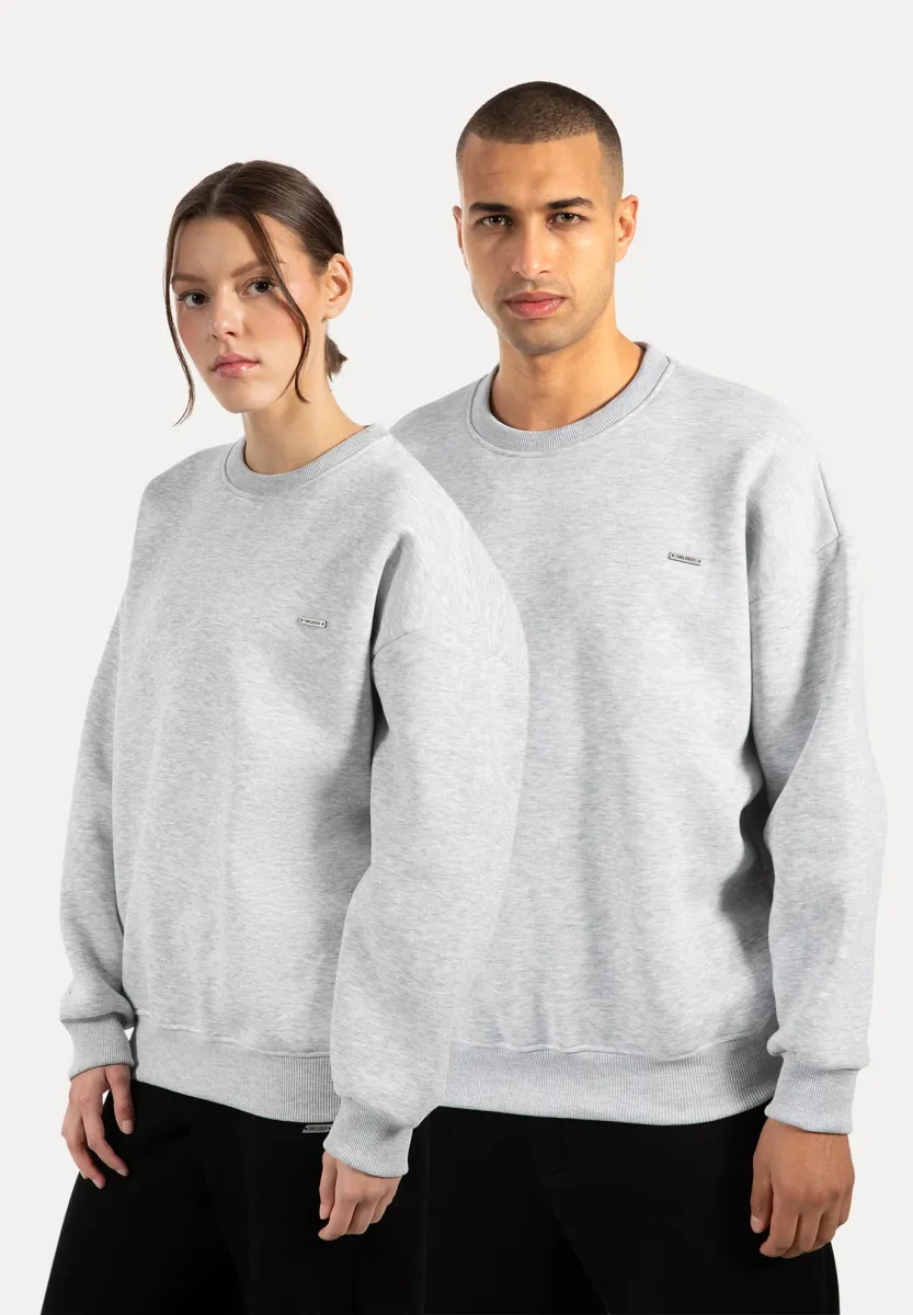 BASIC UNISEX CREWNECK RIVEN - Sweatjacke - grau melange