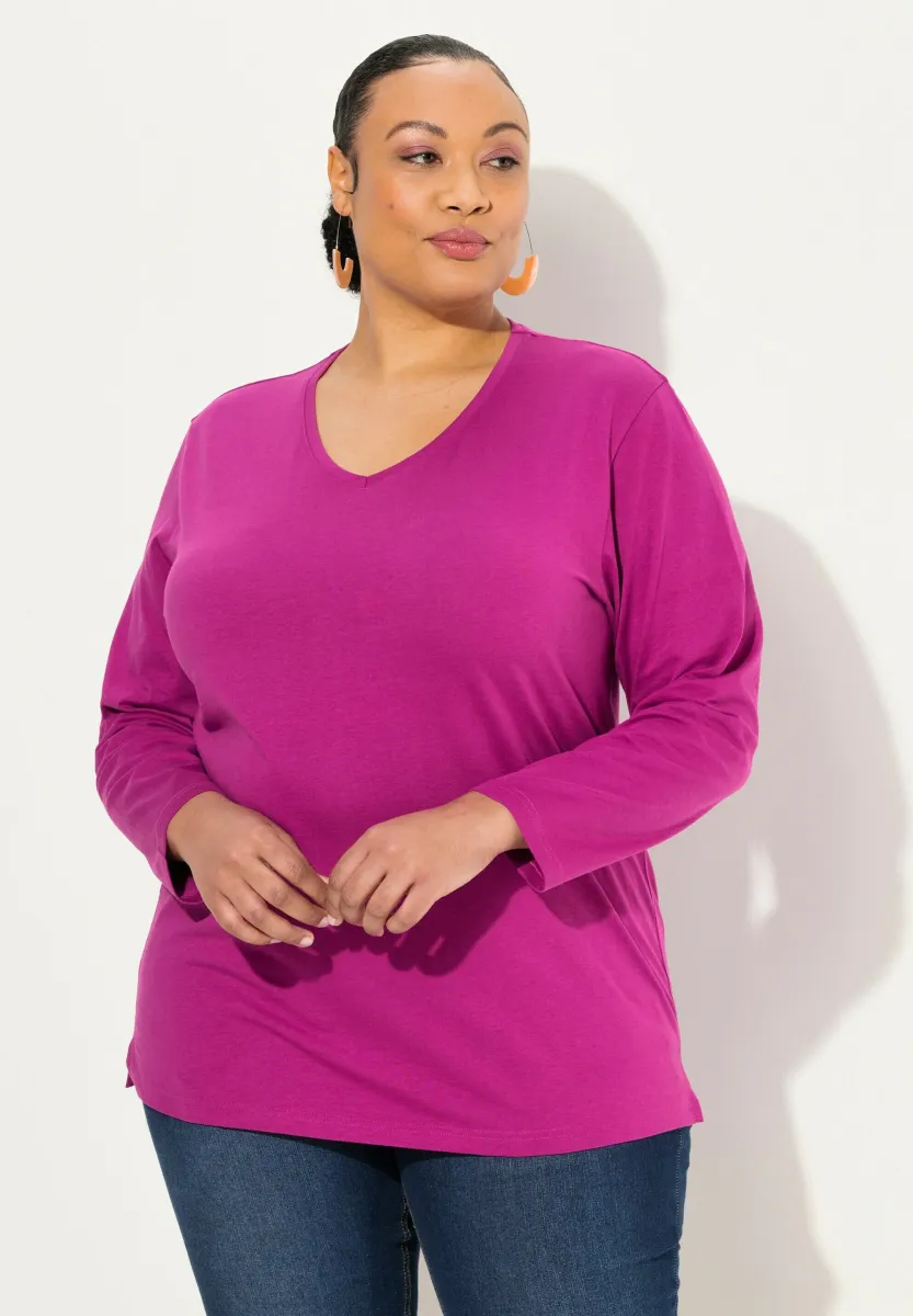 BASIC-V LANGARM  - Langarmshirt - berry