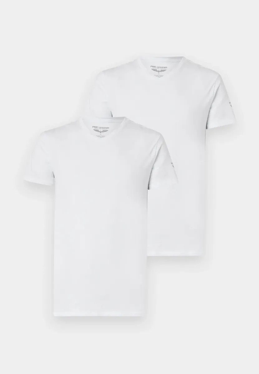 BASIC V NECK 2 PACK - T-Shirt basic - white