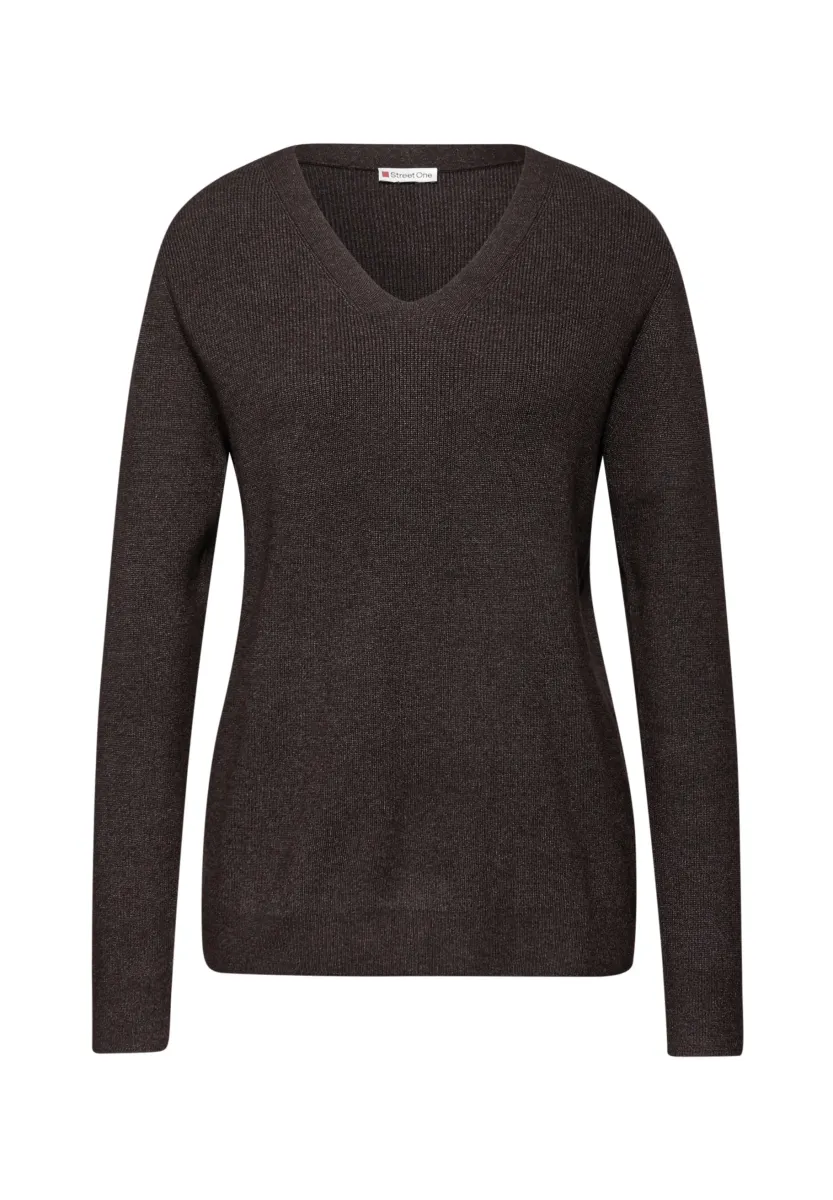 BASIC V-NECK - Strickpullover - braun