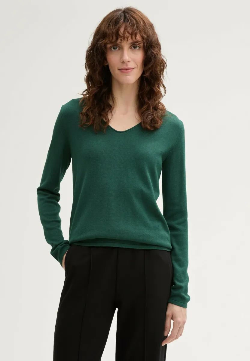 BASIC V-NECK - Strickpullover - explorer green