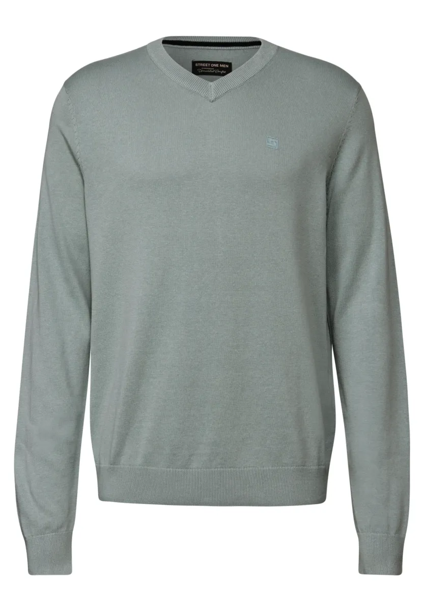 BASIC V-NECK - Strickpullover - grün