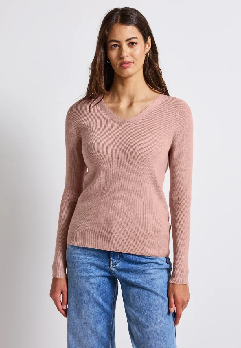 BASIC V-NECK - Strickpullover - rosa